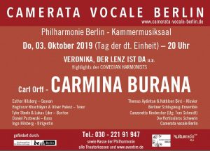 Carmina Burana meets Comedian Harmonists @ Berlin, Philharmonie (Kammermusiksaal)